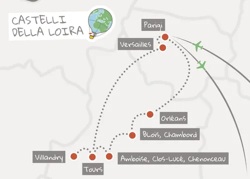 Mappa Itinerario Castelli della Loira